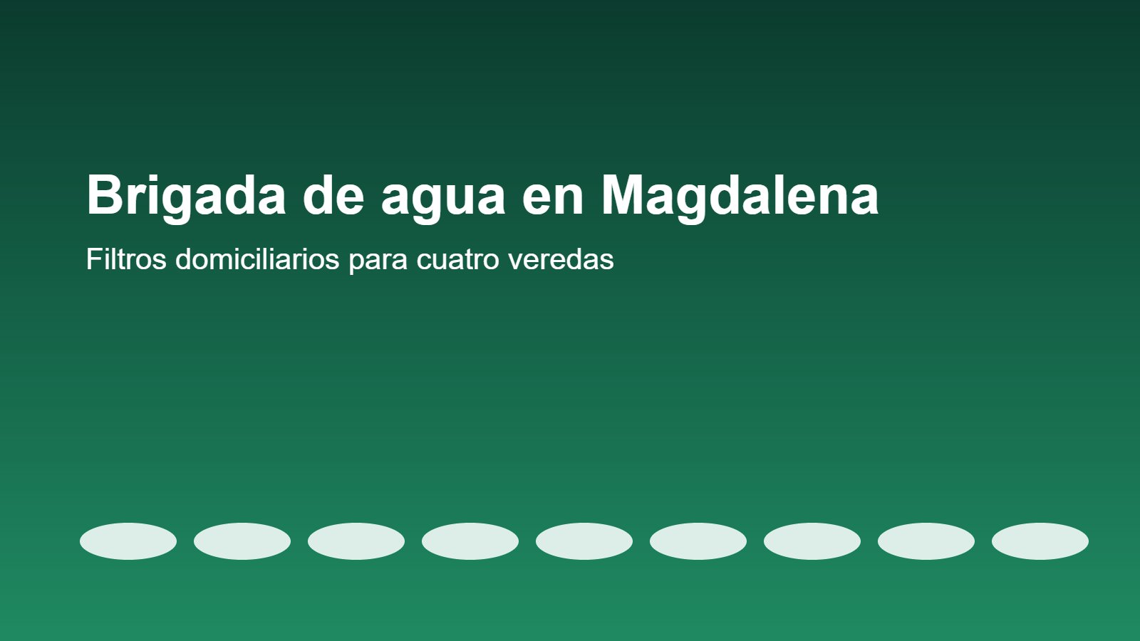 Voluntarios entregando filtros domiciliarios en una vereda